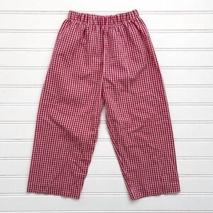 EUC/LN Red Gingham Elastic Waist Boutique Pants